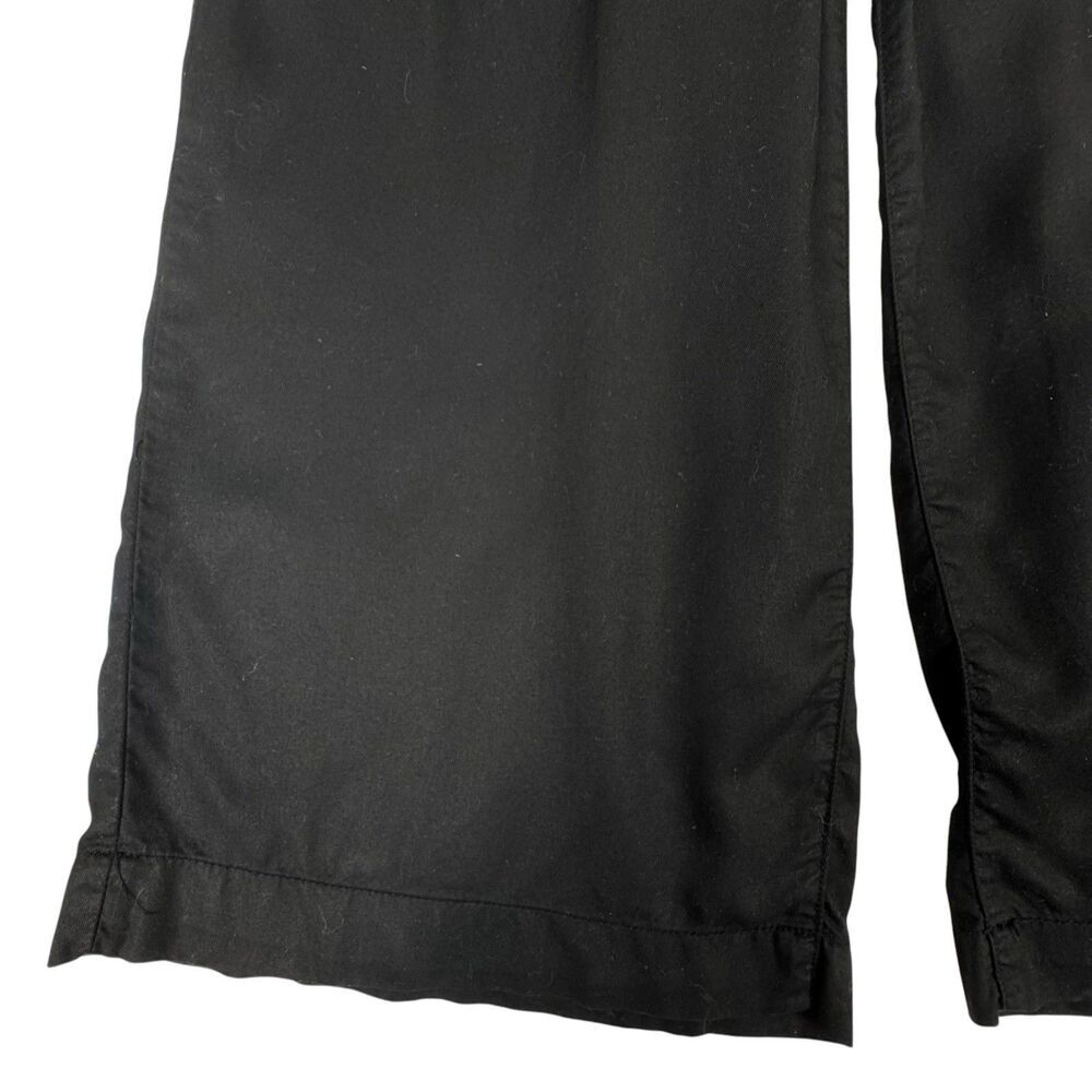 Zara Women's Paper Bag Waist Pants Black Small Wide Leg Crop Belted Office - Picture 5 of 16